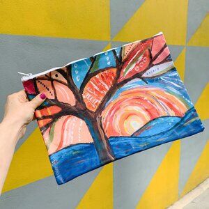 Tree Zipper Folder | Organizer Pouch Recycled Material | 14.25" x 10"